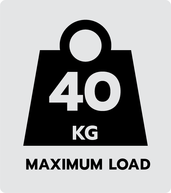 Belastbar bis 40 kg