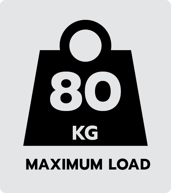 Belastbar bis 80 kg