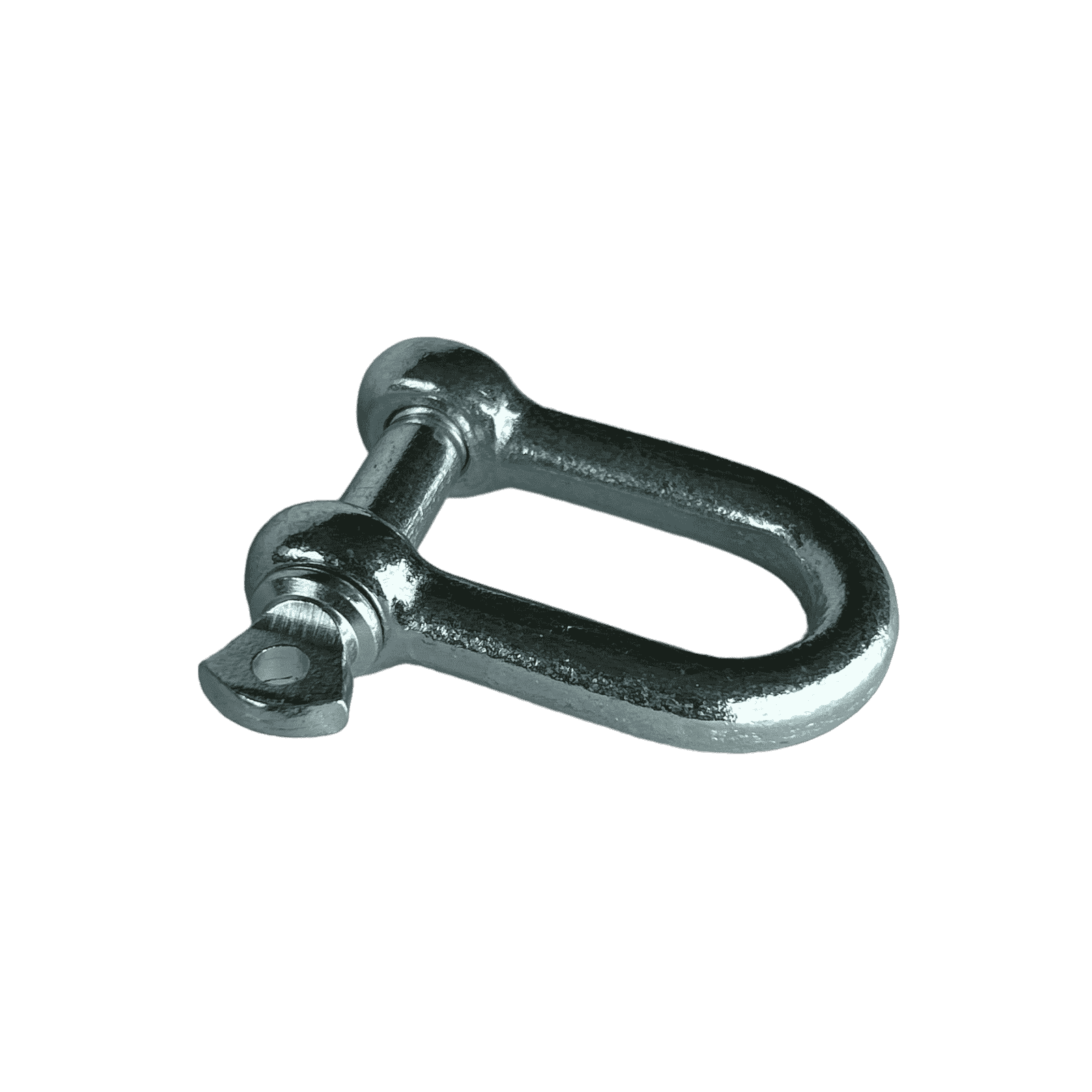 Schäkel, gerade, Materialstärke 10mm: Stahl-Schäkel (U-Bügel) zur Lastverbindung, freigestellt in Studioaufnahme