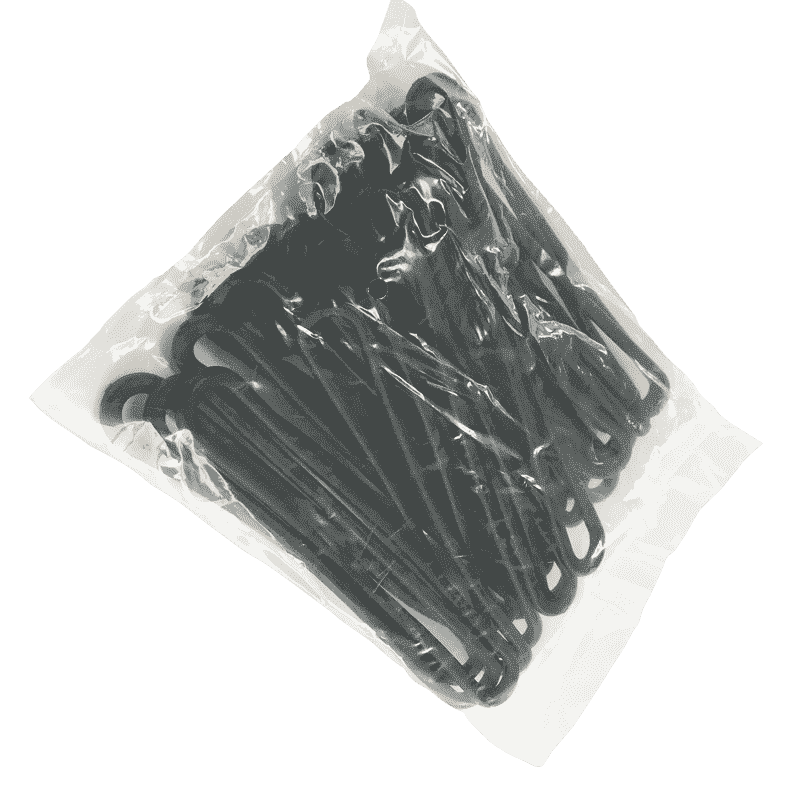 Ringförmiges schwarzes Flachgummi, endlos geschlossen, Nahaufnahme