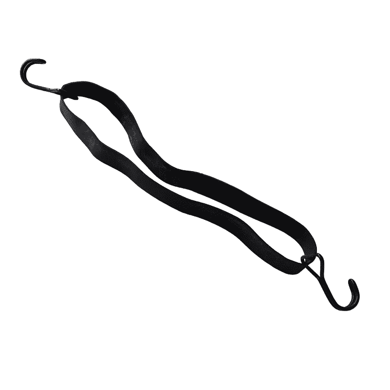 Geflechtgummi mit je einem verzinkten Spannhaken an jedem Ende, als Produktfoto