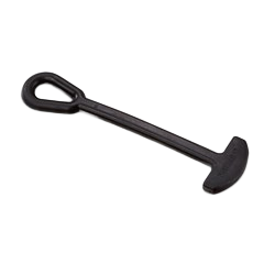 Schwarzes Leitergummi aus EPDM 185 mm mit beidseitigen Schlaufen, in Studioaufnahme