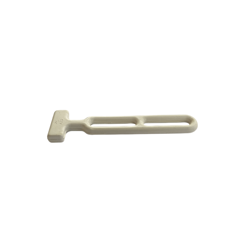 Schwarzes Leitergummi aus EPDM 190 mm mit beidseitigen Schlaufen, formatfüllend dargestellt