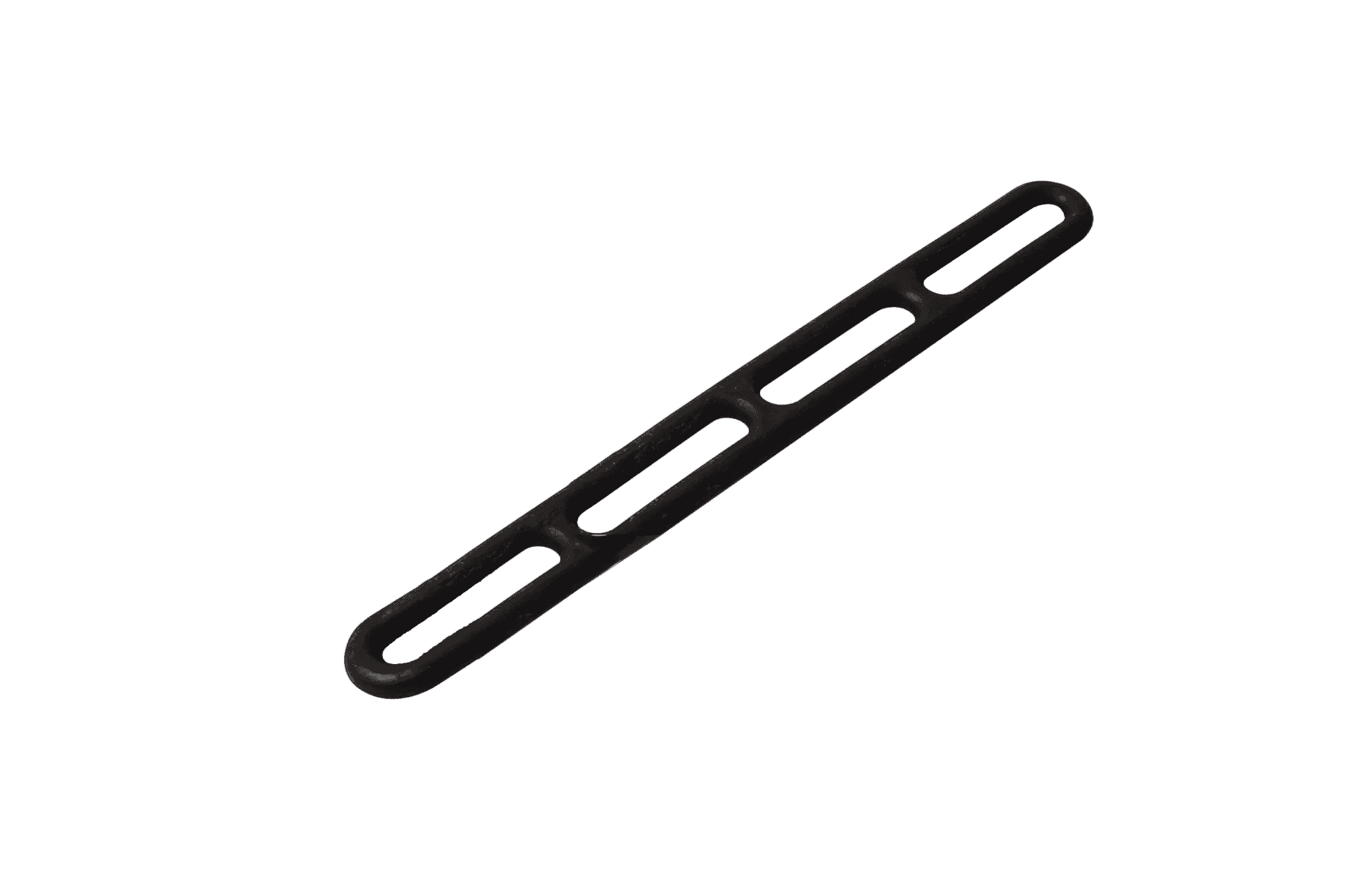 Schwarzer Gummistroppen 270 mm mit umflochtenem Mantel und Endschlaufen, als Produktfoto