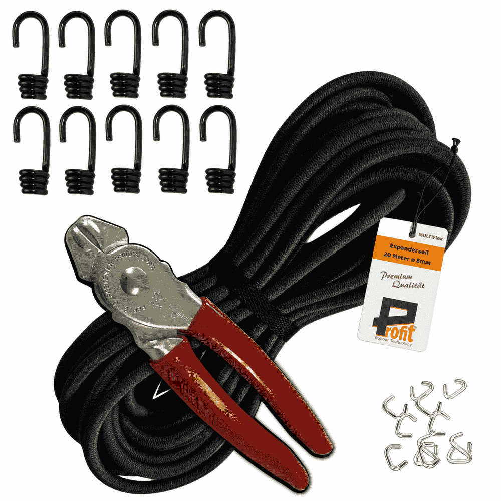 Expanderseil-DiY-Spanngummi-Set Schwarz
